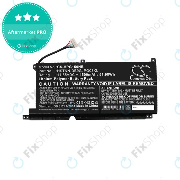 Akkumulátor HP Pavilion Gaming 15,16, Spectre X360 15, 4500mAh, Li-Pol, 11.55V, 3ICP6/60/72, HQ