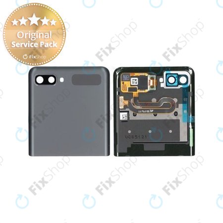 Samsung Galaxy Z Flip 5G F707B - LCD Kijelző + Érintőüveg + Keret (Külső) (Mystic Gray) - GH96-13806A Genuine Service Pack