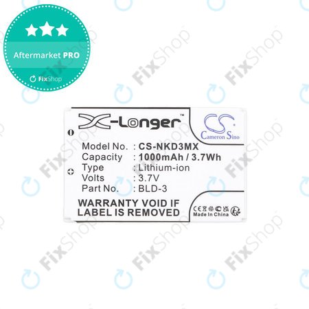 Akkumulátor Nokia 7250i, 6610, 6585, 6560, 6200, 6220, 1000mAh, Li-Ion, 3.7V, BLD-3, HQ