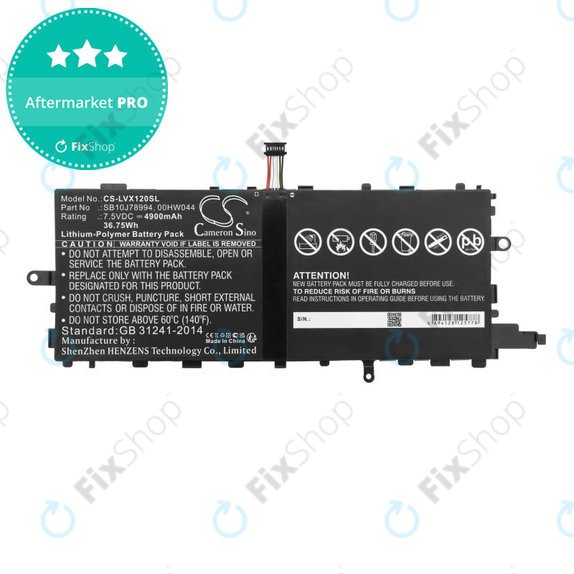 Akkumulátor Lenovo Thinkpad X1 Tablet, 4900mAh, Li-Pol, 7.5V, SB10J78994, HQ
