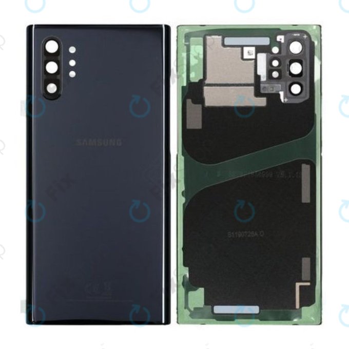 Samsung Galaxy Note 10 Plus N975F - Akkumulátor Fedőlap (Aura Black) - GH82-20588A, GH97-23680A Genuine Service Pack