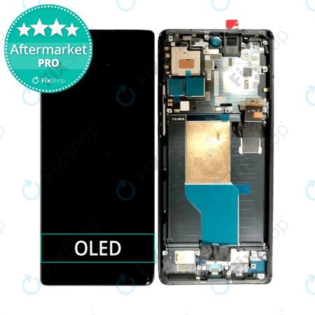 Motorola Edge 30 Ultra XT2241 - LCD Kijelző + Érintőüveg + Keret (Interstellar Black) OLED