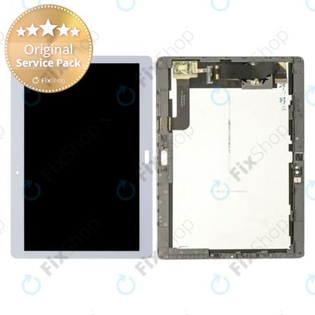 Huawei Mediapad M2 10.0 - LCD Kijelző + Érintőüveg + Keret (Moonlight Silver) - 02350QRW, 02350RCD, 02350RCF, 02350QRX Genuine Service Pack