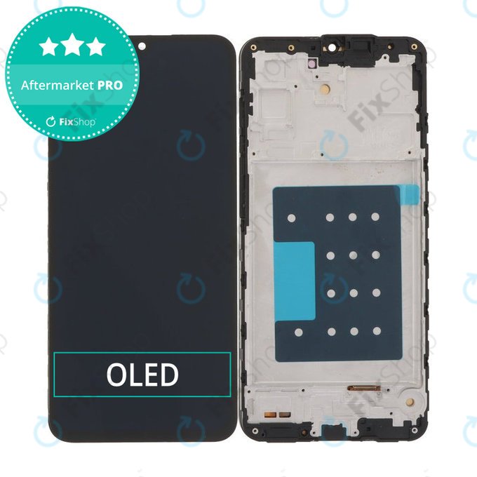 Samsung Galaxy A17 A176B - LCD Kijelző + Érintőüveg + Keret (Black) OLED