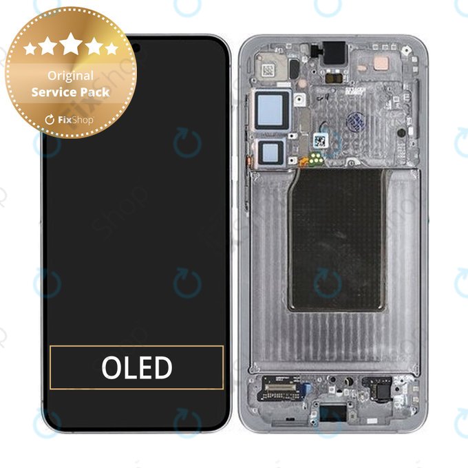 Samsung Galaxy S25 Plus - LCD Kijelző + Érintőüveg + Keret (Silver Shadow) - GH82-36368A Genuine Service Pack