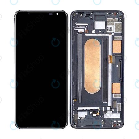 Asus ROG Phone 3 ZS661KS - LCD Kijelző + Érintőüveg + Keret (Black Glare) - 90AI0031-R20030
