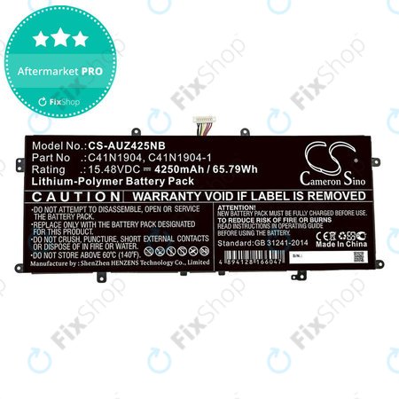 Akkumulátor Asus Zenbook 13, Zenbook 14, 4250mAh, Li-Pol, 15.48V, C41N1904, HQ