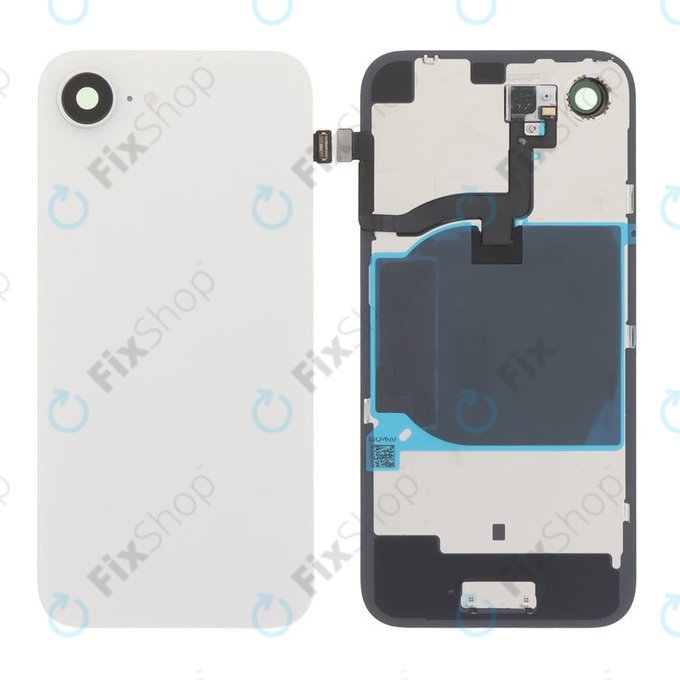 Apple iPhone 16e - Hátsó üveg + Kamera lencse + Fémlemez + Magsafe mágnes (White)