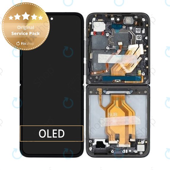 Xiaomi Mix Flip 2405CPX3DC - LCD Kijelző + Érintőüveg + Keret (Black) - 560002000N800 Genuine Service Pack