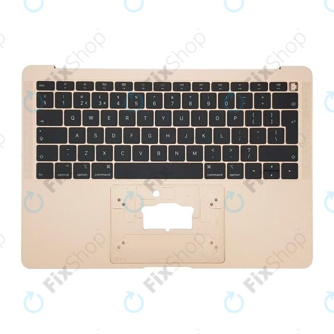 Apple MacBook Air 13" A1932 (2018 - 2019) - Felső Billentyűzet Keret + Billentyűzet UK (Gold)