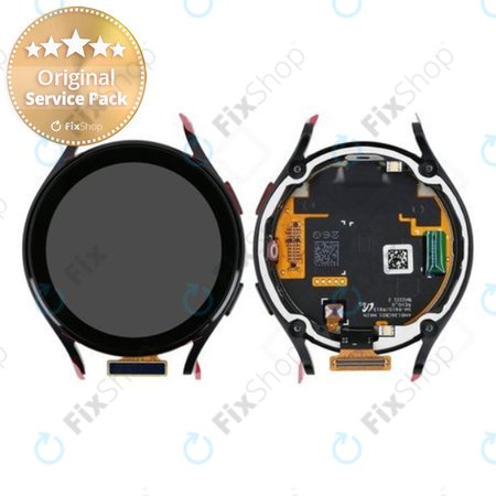 Samsung Galaxy Watch 5 44mm R915 - LCD Kijelző + Érintőüveg + Keret (Graphite) - GH82-30043A Genuine Service Pack