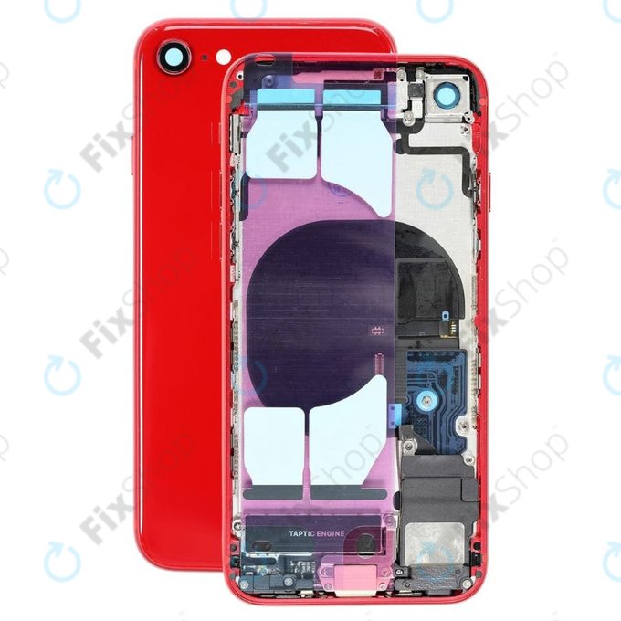 Apple iPhone 8 - Hátsó Ház Apró Alkatrészekkel (Red)