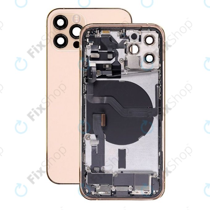 Apple iPhone 12 Pro - Hátsó Ház Apró Alkatrészekkel (Gold)