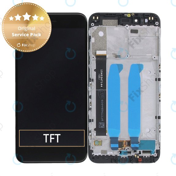 Xiaomi Mi A1(5x) - LCD Kijelző + Érintőüveg + Keret (Black) - 5606100060B6 Genuine Service Pack