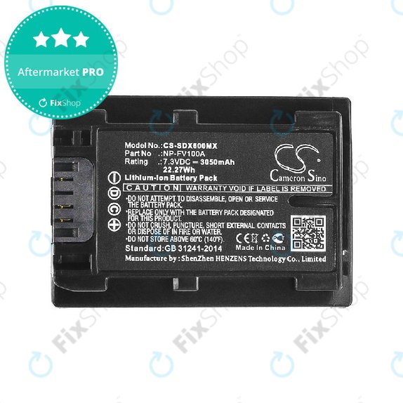 Akkumulátor Sony Fdr-Ax33, Sony Fdr-Ax40, 3050mAh, Li-Ion, 7.3V, NP-FV100A, HQ