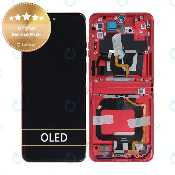 Motorola Razr 40 Ultra - LCD Kijelző + Érintőüveg + Keret (Viva Magenta) - 5D68C22598 Genuine Service Pack