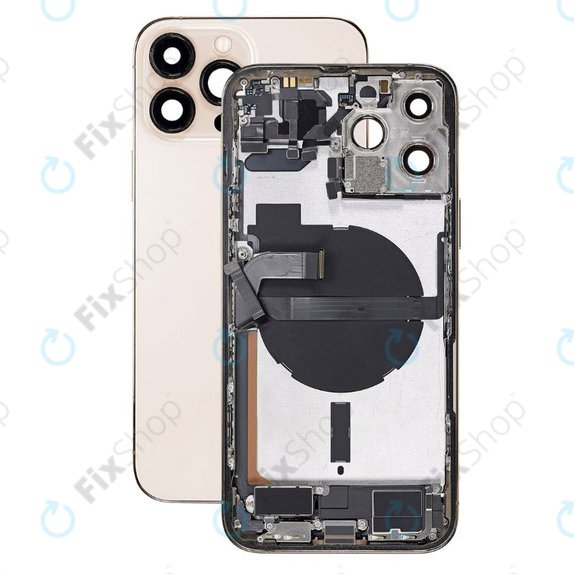 Apple iPhone 13 Pro Max - Hátsó Ház Apró Alkatrészekkel (Gold)