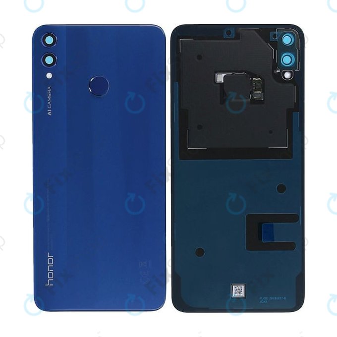 Huawei Honor 8X - Akkumulátor Fedőlap + Ujjlenyomat Érzékelő (Blue) - 02352EAN, 02352END Genuine Service Pack