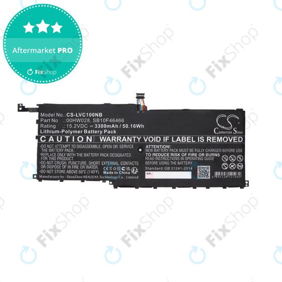 Akkumulátor Lenovo X1, 3300mAh, Li-Pol, 15.2V, 00HW028, HQ