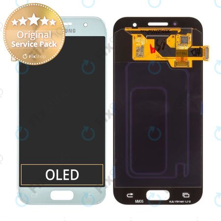 Samsung Galaxy A3 A320F (2017) - LCD Kijelző + Érintőüveg (Blue Mist) - GH97-19732C, GH97-19753C Genuine Service Pack