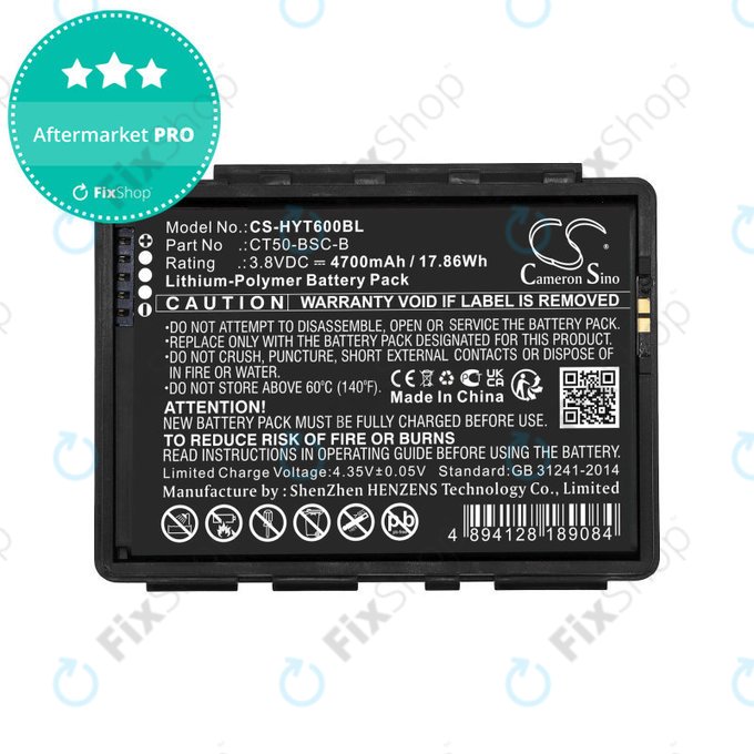 Akkumulátor Honeywell CT50, Dolphin CT60, 4700mAh, Li-Pol, 3.8V, CT50-BSC-B, HQ