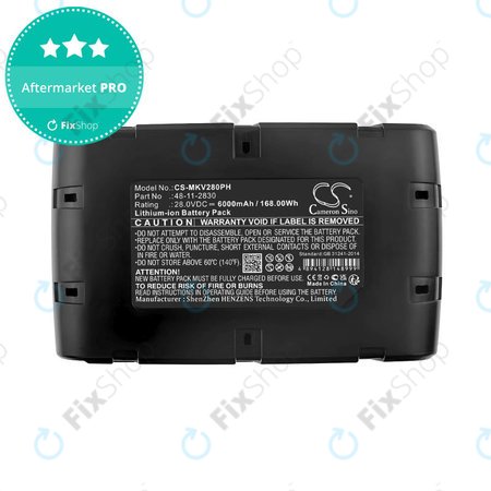 Akkumulátor Milwaukee HD28 SG, HD28 SX, 6000mAh, Li-Ion, 28V, 0700 956 730, HQ