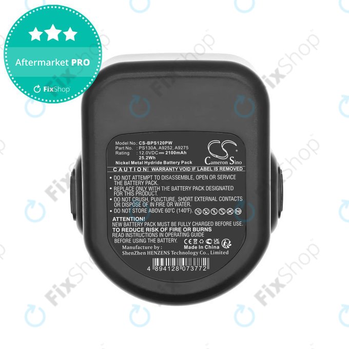 Akkumulátor Black & Decker Cd1202, 2100mAh, Ni-MH, 12V, PS130A, HQ