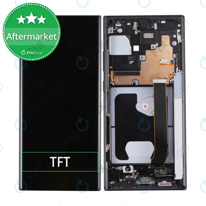 Samsung Galaxy Note 20 Ultra N986B - LCD Kijelző + Érintőüveg + Keret (Mystic Black) TFT