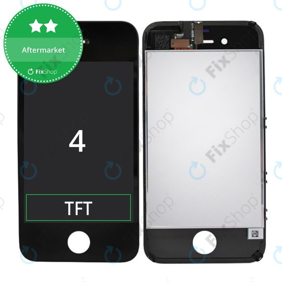 Kijelző iPhone 4, Black, Érintőüveg kerettel