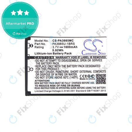 Akkumulátor Toshiba Camileo X200, X400, 1600mAh, Li-Ion, 3.7V, PA3985, HQ