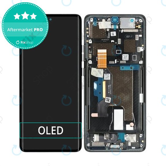 Motorola Edge 50 Ultra - LCD Kijelző + Érintőüveg + Keret (Forest Grey) OLED
