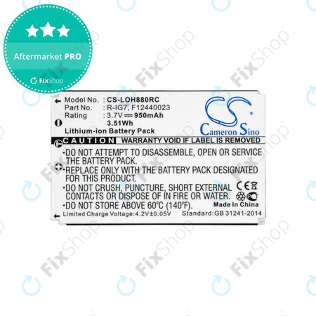 Akkumulátor Logitech Harmony 720, 780, 880, 890, 900, 950mAh, Li-Ion, 3.7V, R-IG7, HQ