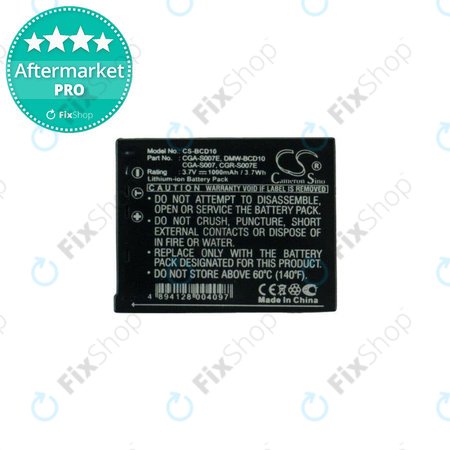 Panasonic Lumix DMC-TZ1, TZ2, TZ3, TZ4, TZ5, TZ11, TZ15, TZ50 - Akkumulátor CGA-S007 / CGR-S007 Li-Ion 1000mAh HQ