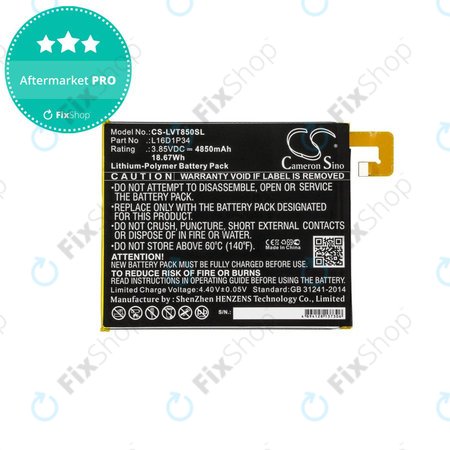 Akkumulátor Lenovo Tab 4, Lenovo TB850, 4850mAh, Li-Pol, 3.85V, L16D1P34, HQ