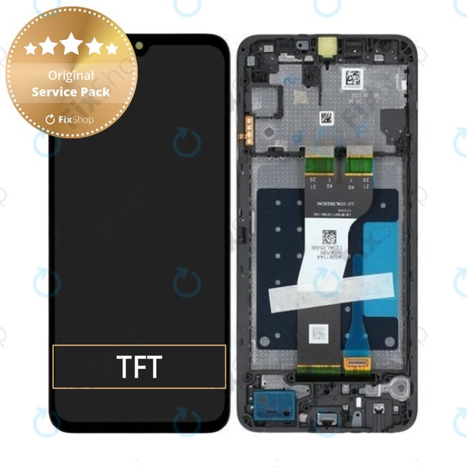 Samsung Galaxy A05s A057G - LCD Kijelző + Érintőüveg + Keret (Black) - GH81-24364A, GH81-24365A Genuine Service Pack