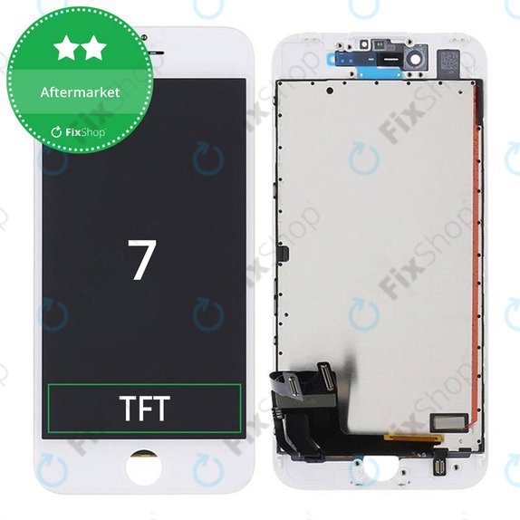Kijelző iPhone 7, White, Érintőüveg kerettel