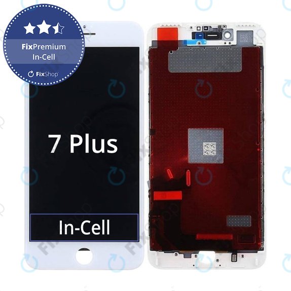 Kijelző In-Cell iPhone 7 Plus, White, Érintőüveg kerettel, FixPremium